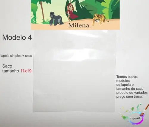 Lapela(simples) e Saco 11x19-tarzan
