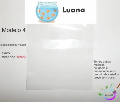 Lapela(simples) e Saco 15x22-aquário