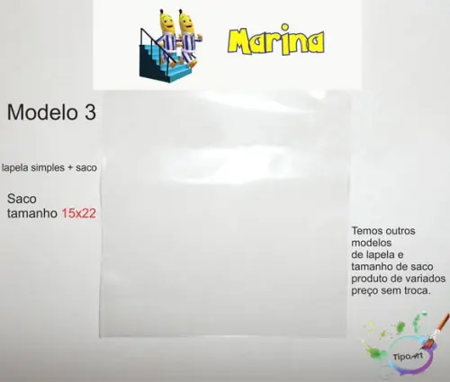 Lapela(simples) e Saco 15x22-bananas de Pijama