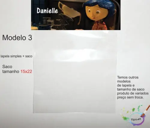 Lapela(simples) e Saco 15x22-caroline e o Mundo Secreto
