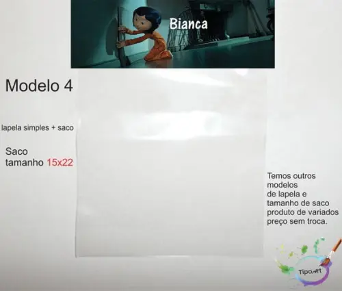 Lapela(simples) e Saco 15x22-caroline e o Mundo Secreto