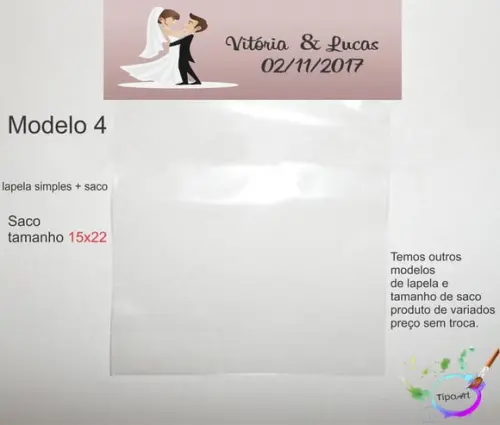 Lapela(simples) e Saco 15x22-casal