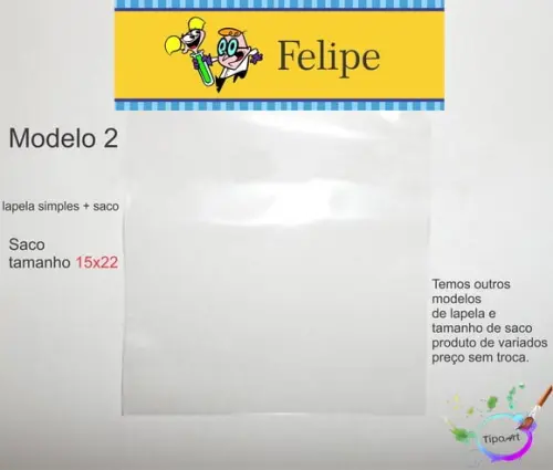 Lapela(simples) e Saco 15x22-dexter