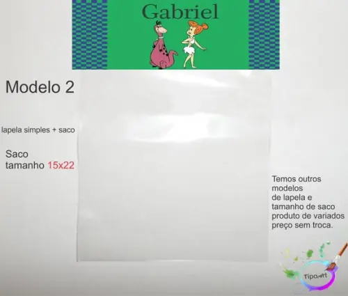 Lapela(simples) e Saco 15x22-fred Flintstone