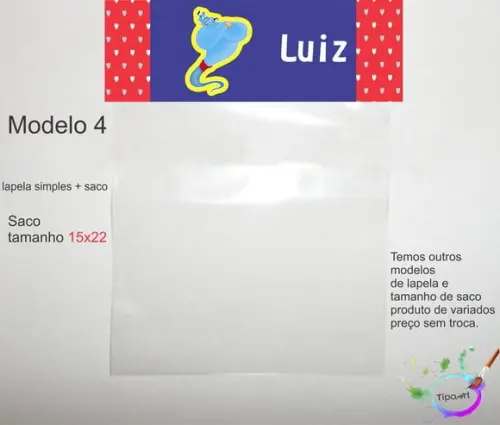 Lapela(simples) e Saco 15x22-genio