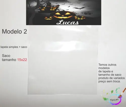 Lapela(simples) e Saco 15x22-halloween#1