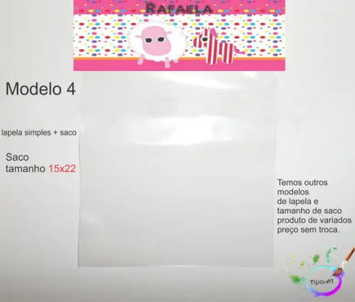 Lapela(simples) e Saco 15x22-lalaloopsy