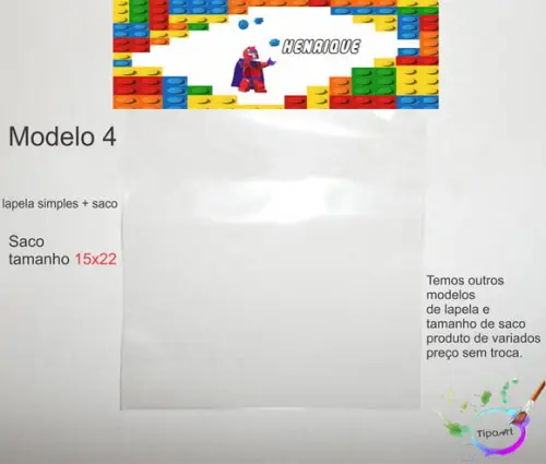 Lapela(simples) e Saco 15x22-lego