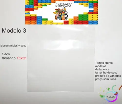 Lapela(simples) e Saco 15x22-lego