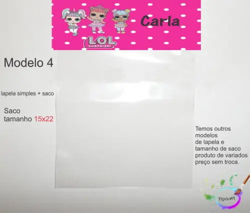 Lapela(simples) e Saco 15x22-lol