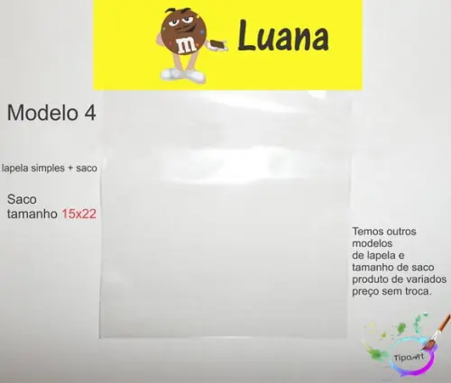 Lapela(simples) e Saco 15x22-m&m