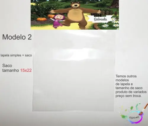 Lapela(simples) e Saco 15x22-masha