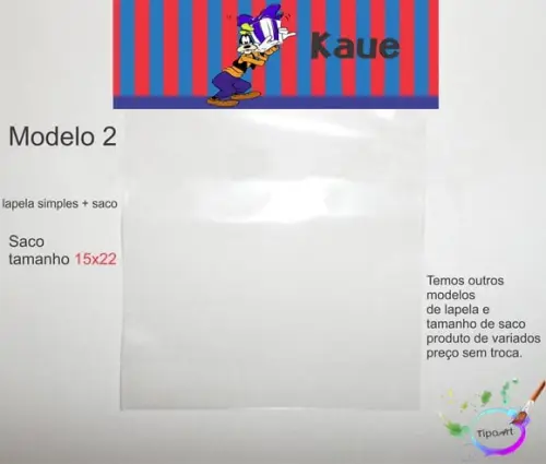Lapela(simples) e Saco 15x22-pateta