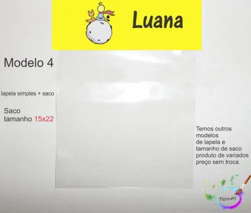 Lapela(simples) e Saco 15x22-pequeno Príncipe