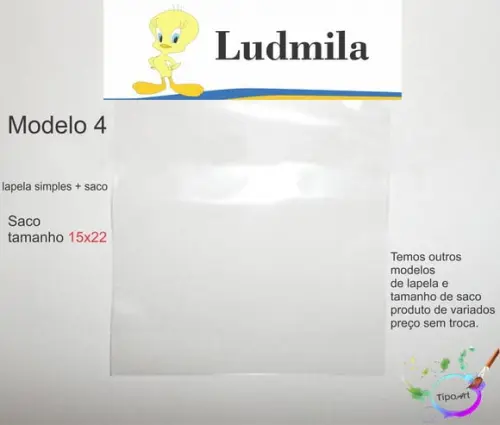 Lapela(simples) e Saco 15x22-piu Piu
