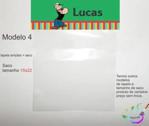 Lapela(simples) e Saco 15x22-popai