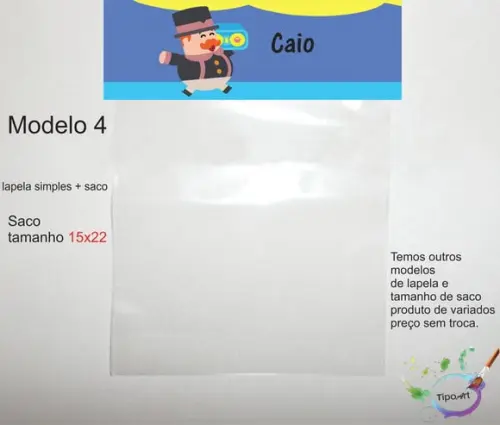 Lapela(simples) e Saco 15x22-radio Bita