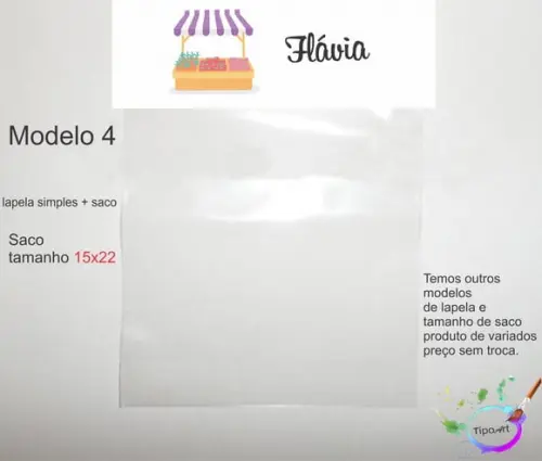 Lapela(simples) e Saco 15x22-quitandinha