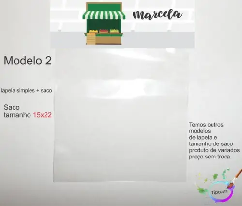 Lapela(simples) e Saco 15x22-quitandinha