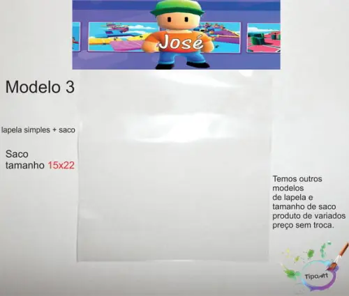 Lapela(simples) e Saco 15x22-stumble Guys