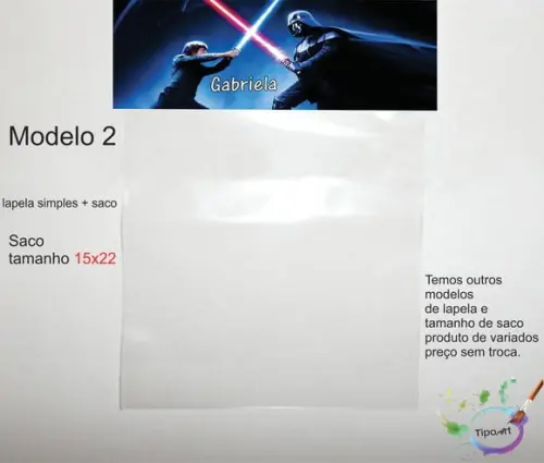 Lapela(simples) e Saco 15x22-starwars
