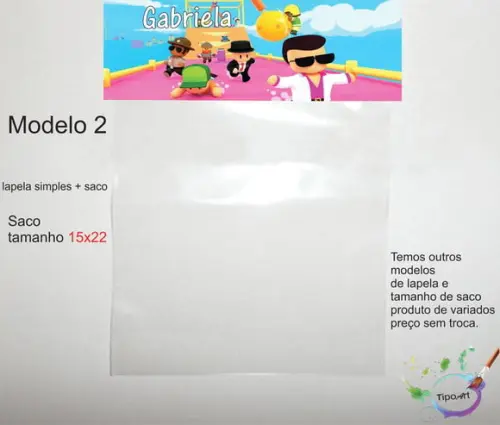 Lapela(simples) e Saco 15x22-stumble Guys