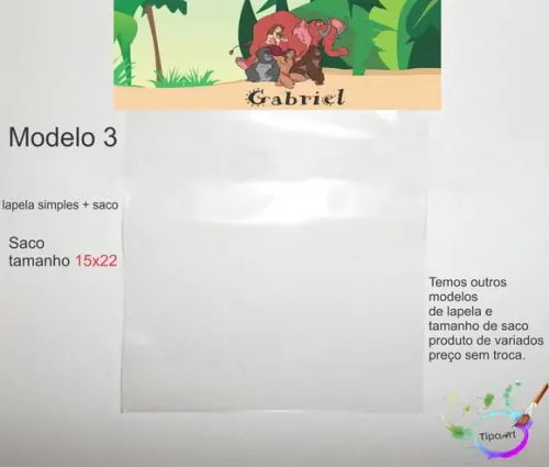 Lapela(simples) e Saco 15x22-tarzan