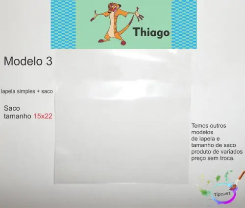 Lapela(simples) e Saco 15x22-timão