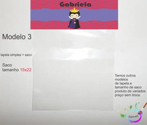 Lapela(simples) e Saco 15x22-vilões
