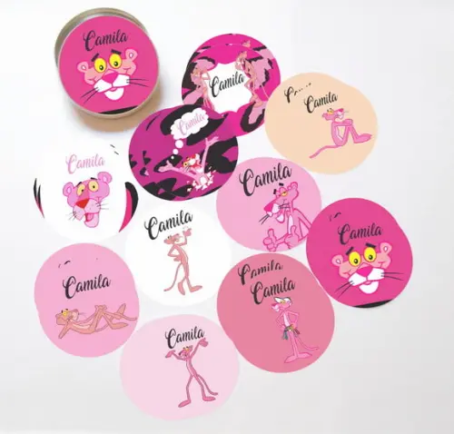 Latinha + Jogos da Memória-pantera Cor de Rosa