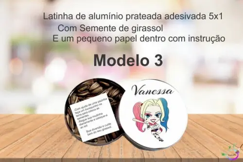 Latinha Semente Girassol-arlequina