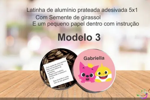 Latinha Semente Girassol-baby Shark