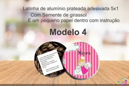 Latinha Semente Girassol-batizado