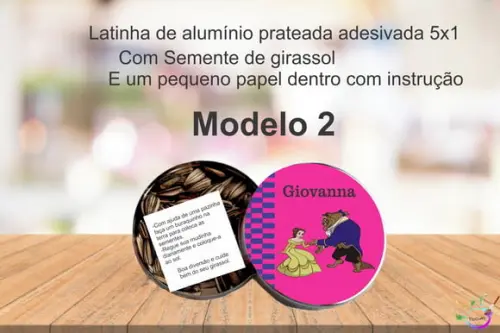 Latinha Semente Girassol-bela e a Fera