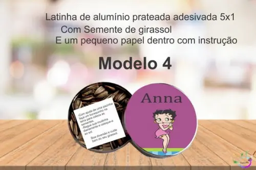 Latinha Semente Girassol-betty Boop