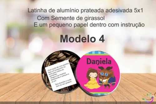 Latinha Semente Girassol-bela e a Fera