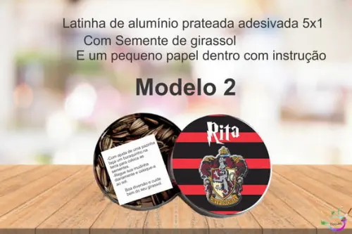 Latinha Semente Girassol-brasões Hogwarts