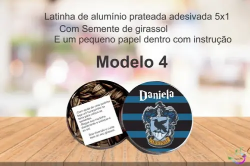 Latinha Semente Girassol-brasões Hogwarts