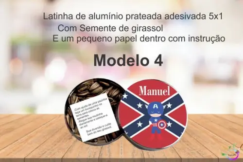 Latinha Semente Girassol-capitão America