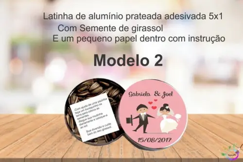Latinha Semente Girassol-casal