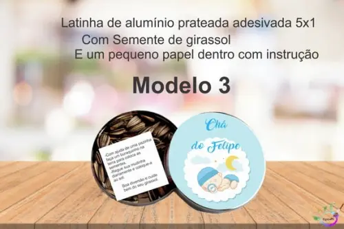 Latinha Semente Girassol-chá de Bebê