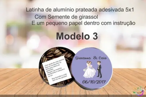 Latinha Semente Girassol-casal
