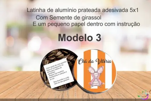 Latinha Semente Girassol-chá de Lingerie#1