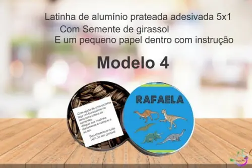 Latinha Semente Girassol-dinossauros