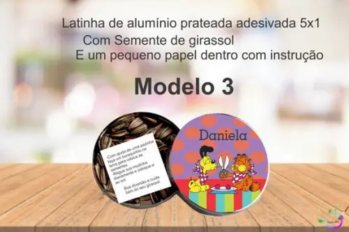 Latinha Semente Girassol-garfield