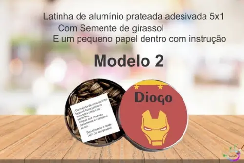 Latinha Semente Girassol-homem de Ferro