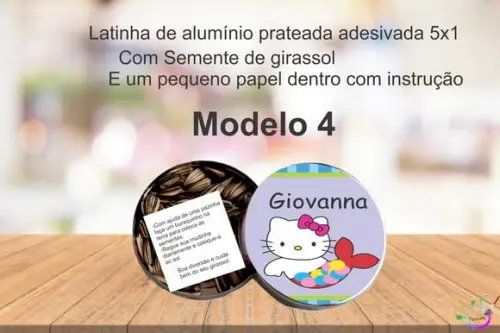 Latinha Semente Girassol-hello Kitty