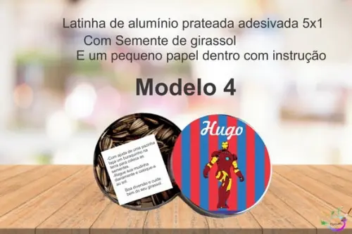 Latinha Semente Girassol-homem de Ferro