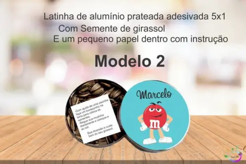 Latinha Semente Girassol-m&m