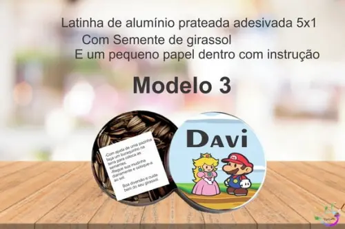 Latinha Semente Girassol-mario Bros